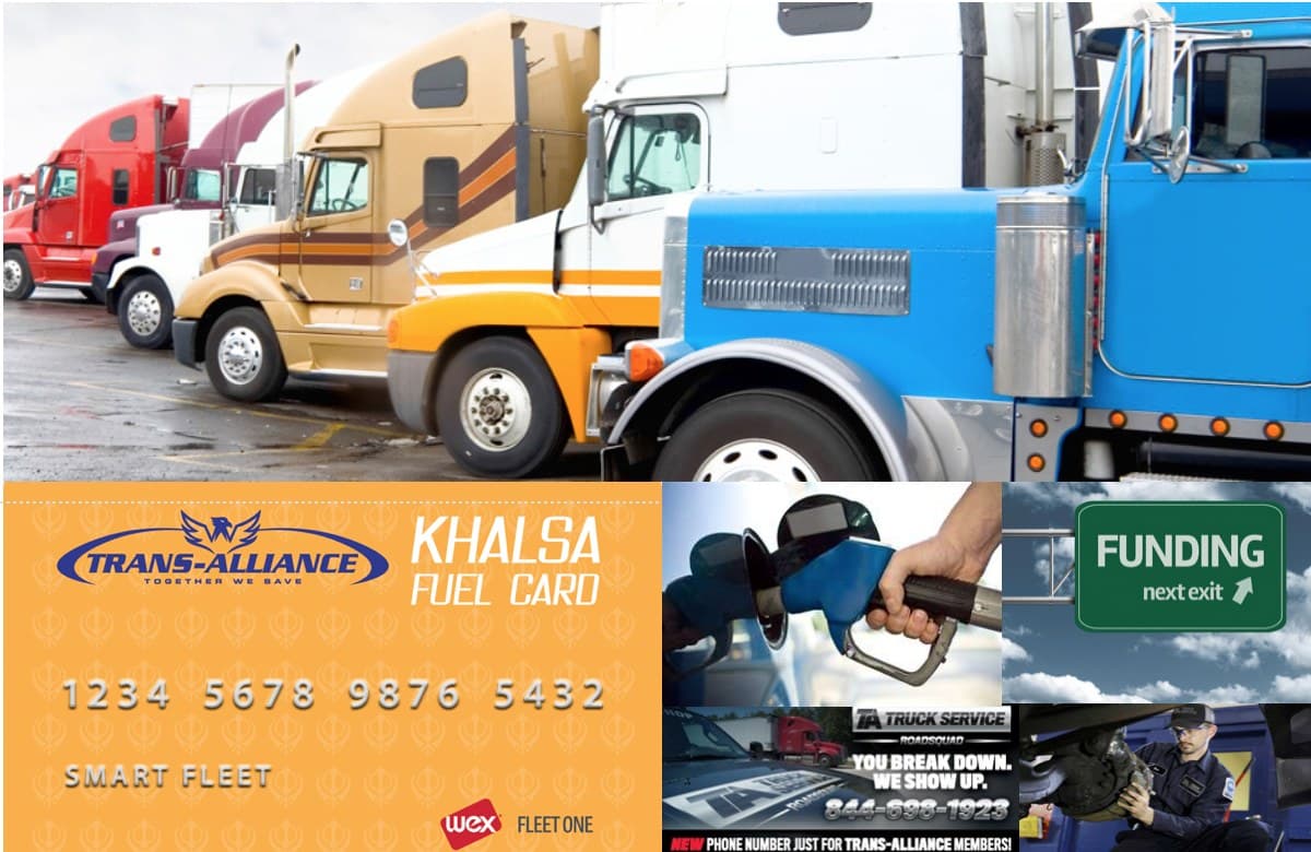 Trans-Alliance Khalsa Fuel Card with trucks, fueling, funding and truck service