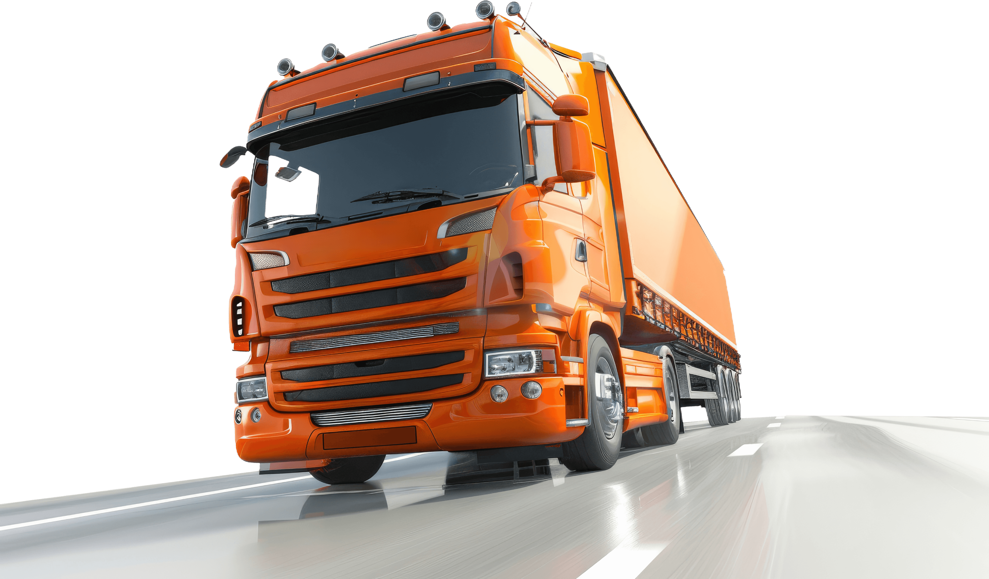 Orange freight truck